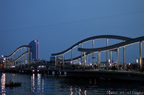 Le port de Barcelone à la tombée de la nuit