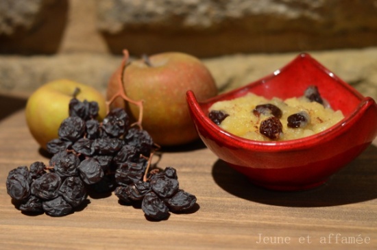 Compote pomme et raisins secs
