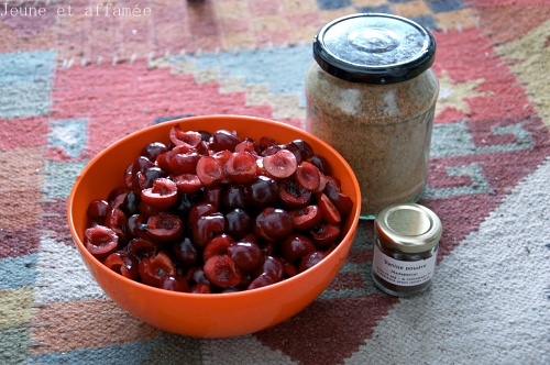 Compotée de cerises, les ingrédients