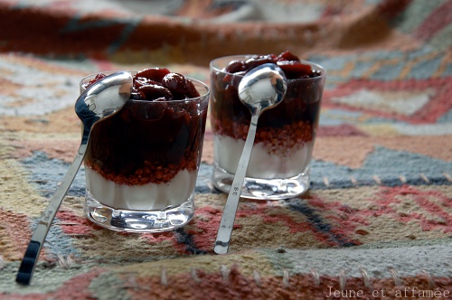 Les verrines à la cerise et au yaourt