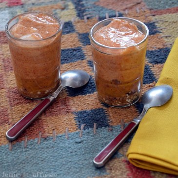 Verrines pêche-abricot