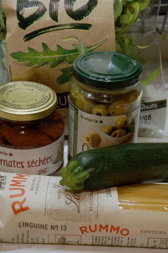 Pâtes roquette, légumes, parmesan