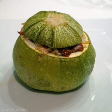 Courgette farcie au riz