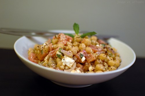 Salade pois chiches-pastèque