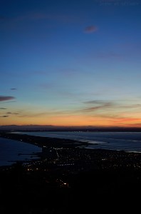 Coucher de soleil sur la mer et la lagune