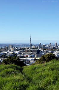 La sky tower vue depuis Mount Eden