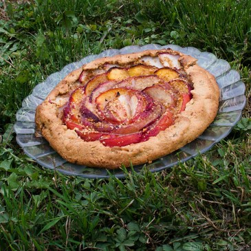 Tarte rustique pêche-noisette