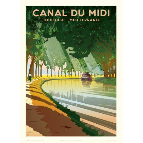 Affiche Le Canal du Midi, Fricker