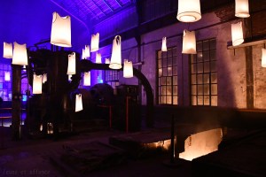 Installation lumineuse pour la Sainte-Barbe sur la base minière du 9/9bis